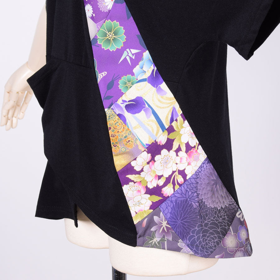 [One-of-a-kind item] TKg Purple Patchwork Knot Top