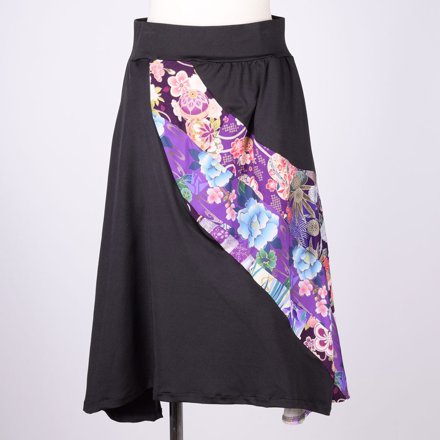 [One of a kind item] TKg Purple Patchwork Random Hem Skirt