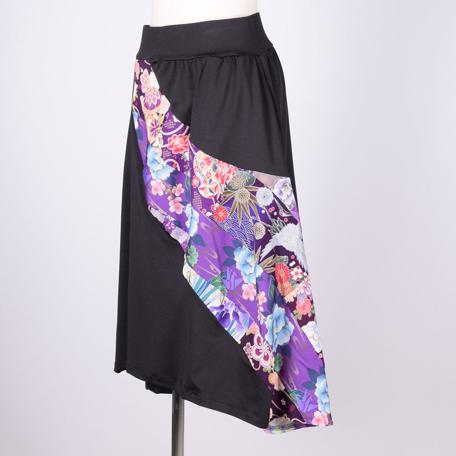 [One of a kind item] TKg Purple Patchwork Random Hem Skirt