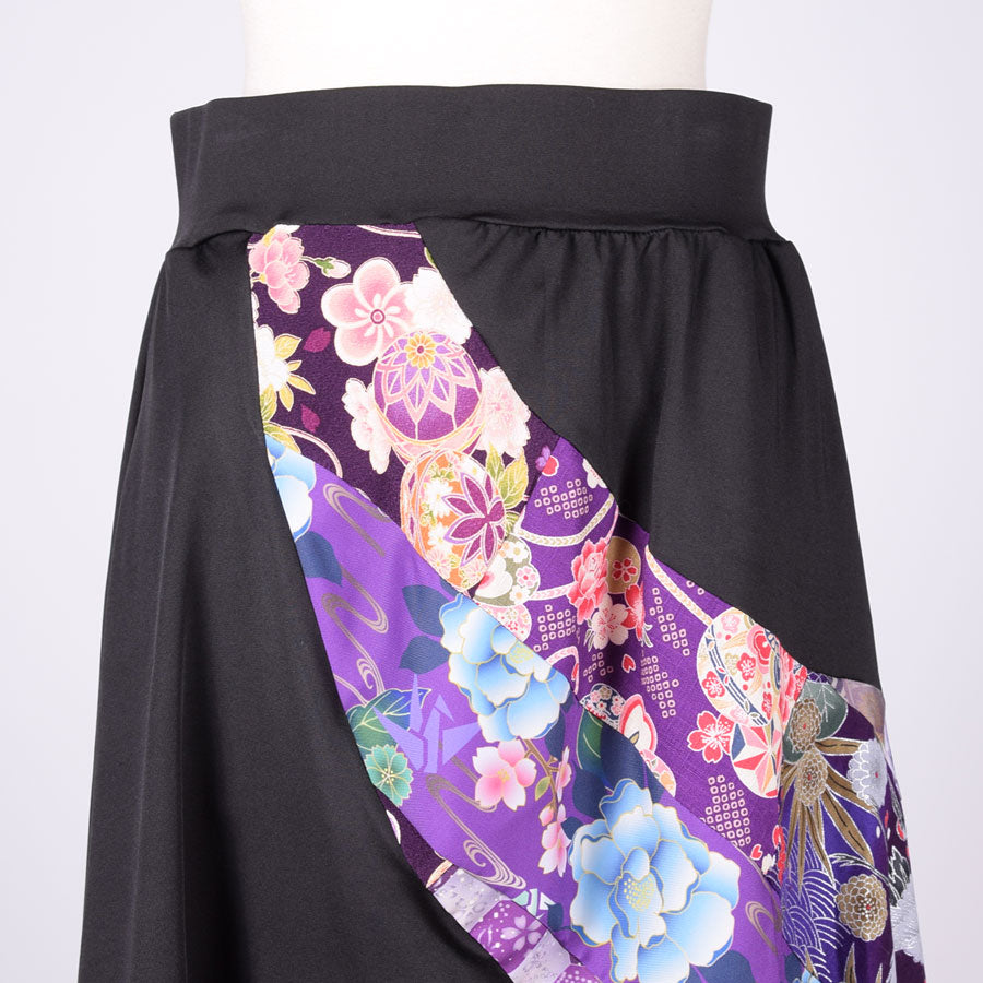 [One of a kind item] TKg Purple Patchwork Random Hem Skirt