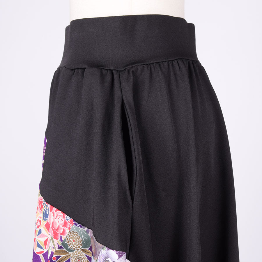 [One of a kind item] TKg Purple Patchwork Random Hem Skirt