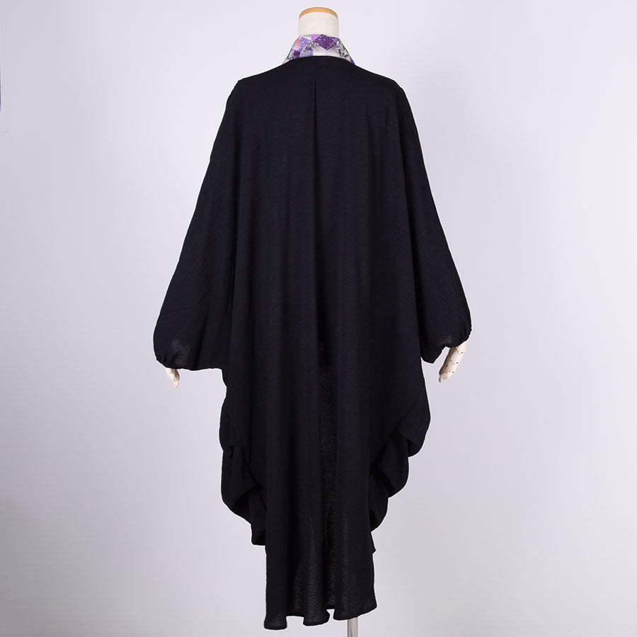 gouk Fluffy Long Cardigan / PUR-BK