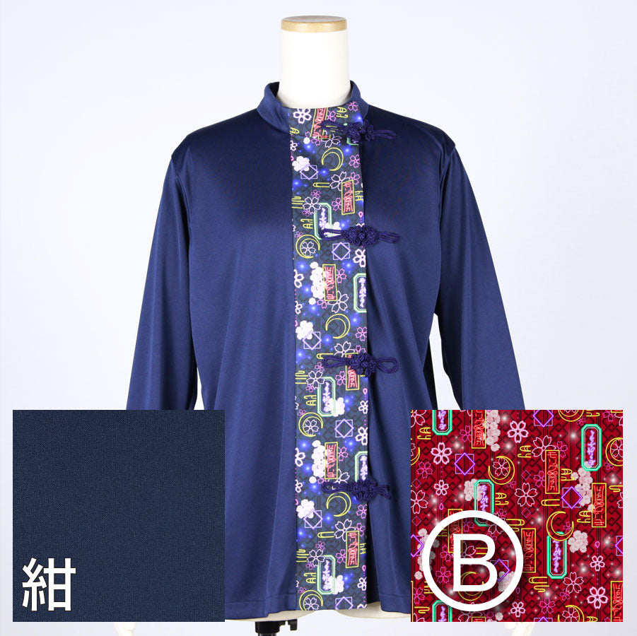 【受注】モリグチカ 和柄切り替えシノワズリトップス