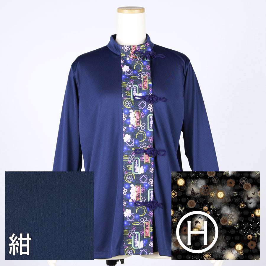 【受注】モリグチカ 和柄切り替えシノワズリトップス