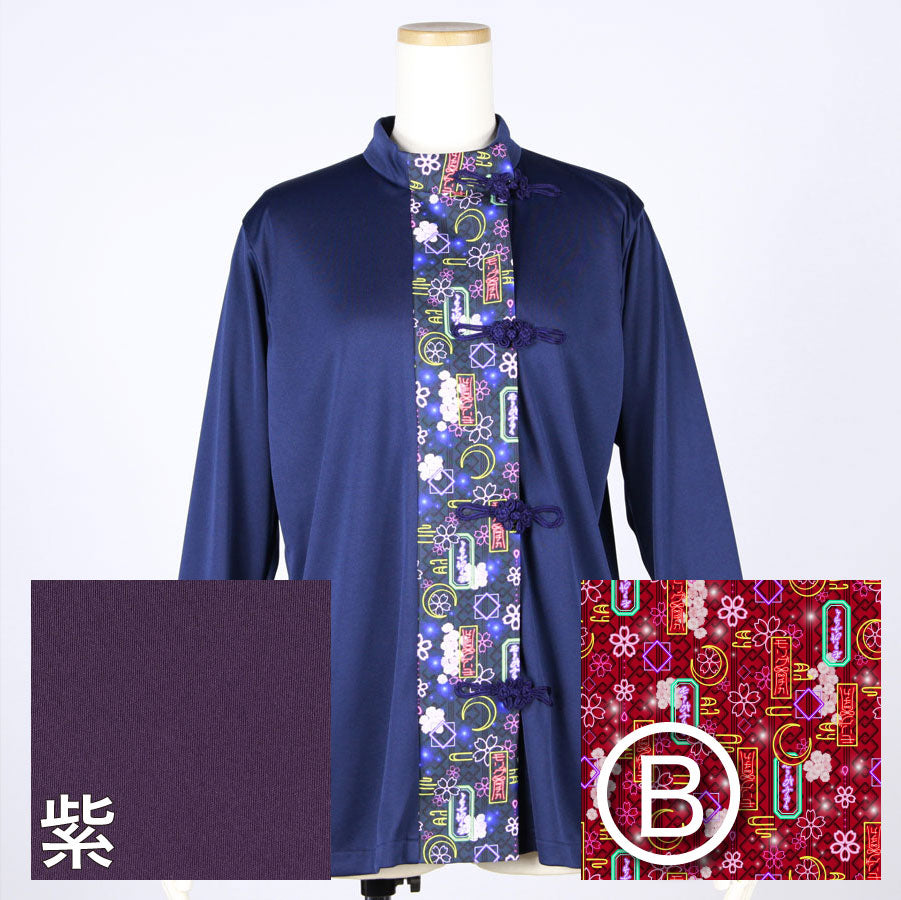 【受注】モリグチカ 和柄切り替えシノワズリトップス