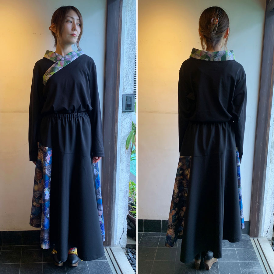 gouk Kimono Collar Long Sleeve T-shirt / L