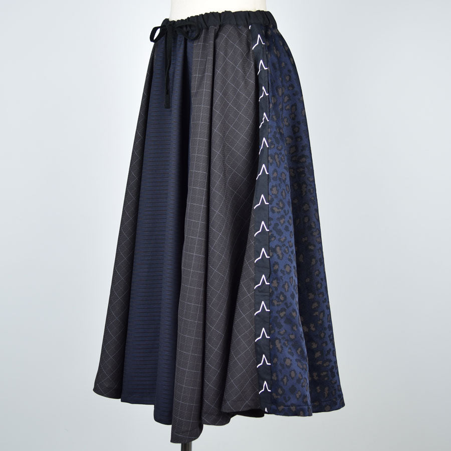 Mint NEKO Patchwork Flare Skirt