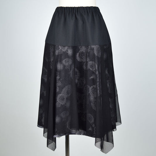 gouk Net Tulle Overlapped Skirt BK-BK