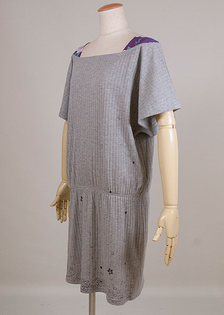 Tunic ash with cherry blossom prints with sherling in the gouk waist part