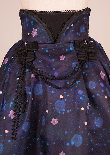 モリグチカ 花焔の星空柄フィッシュテールスカート