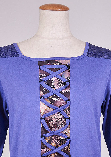 GOUK Tops Blue Purple with a small pattern on both shoulders