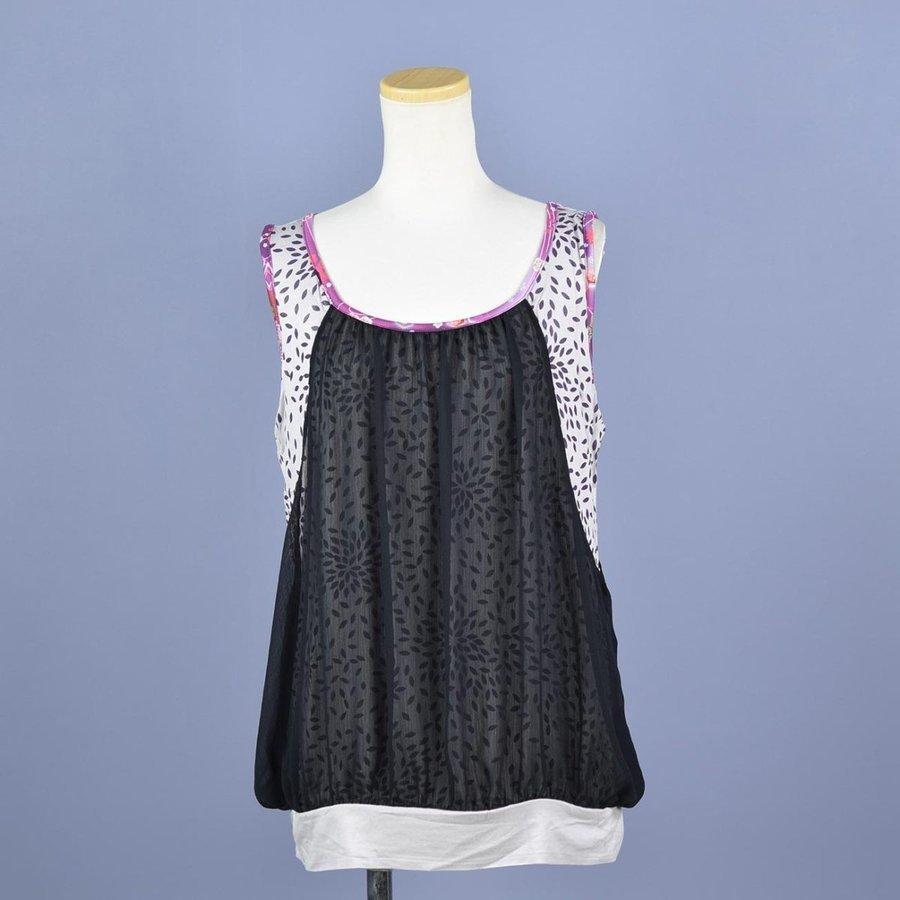 GOUK chrysanthemum portrait pattern tank top