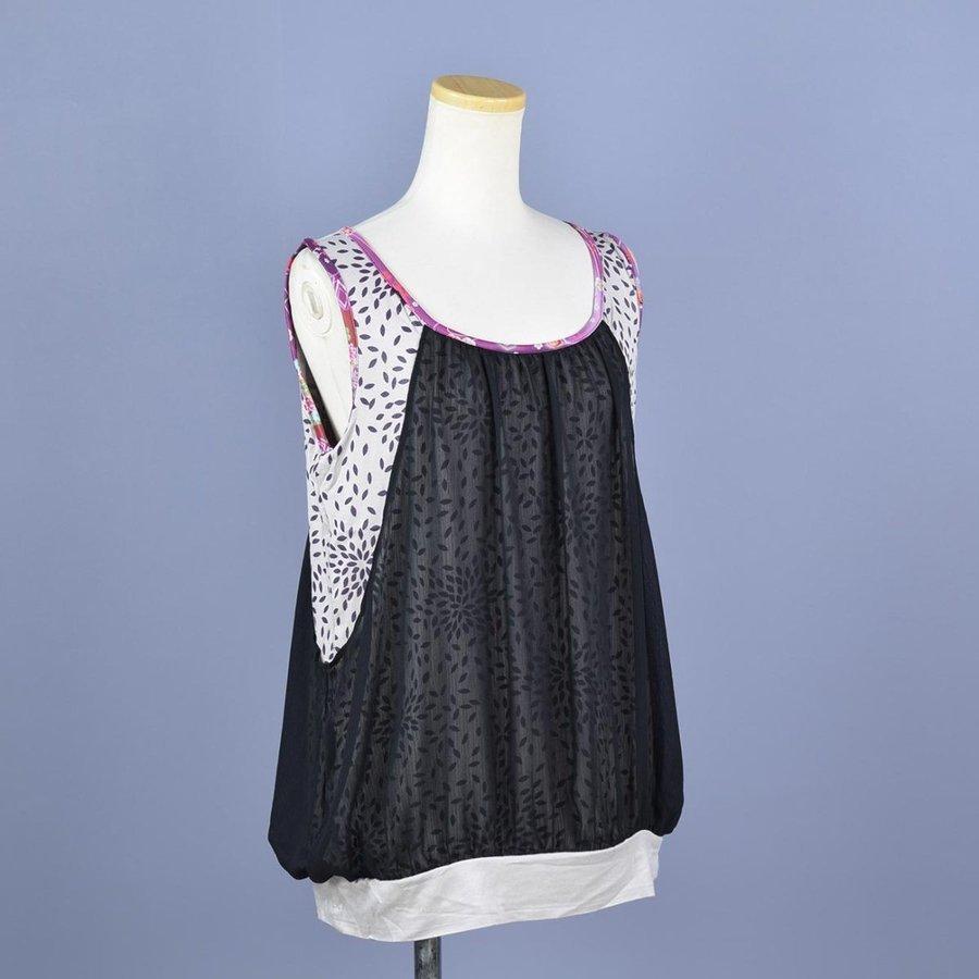 GOUK chrysanthemum portrait pattern tank top