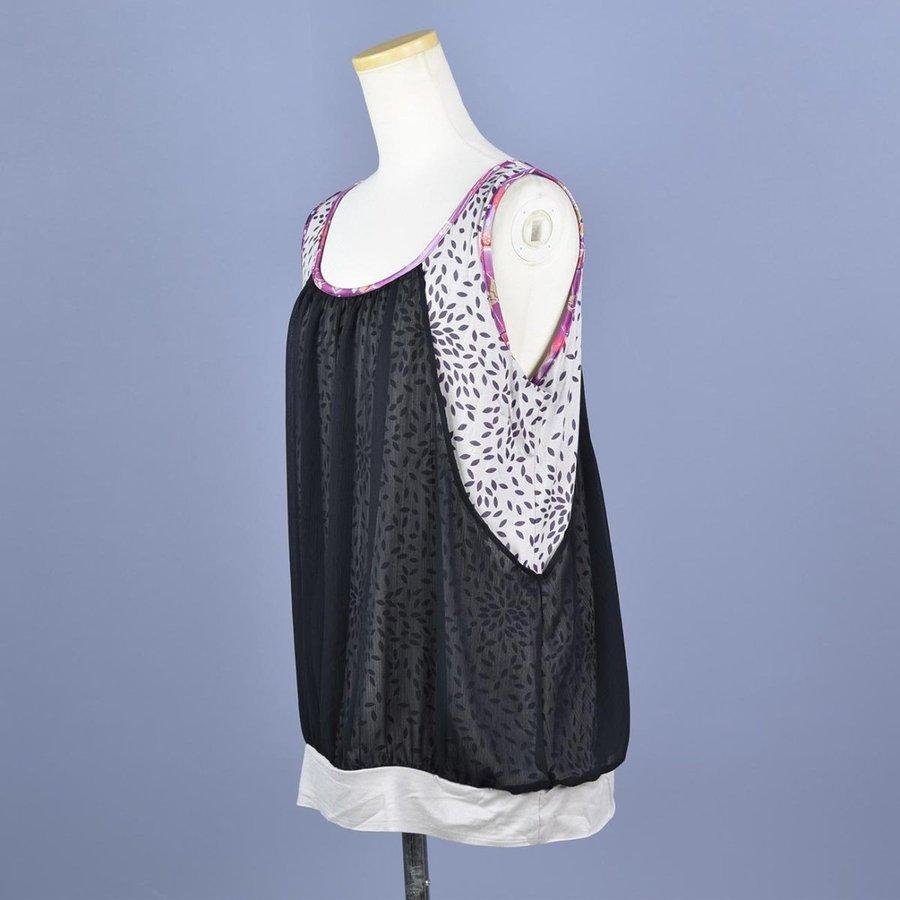 GOUK chrysanthemum portrait pattern tank top