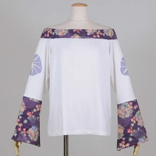GOUK Japanese pattern switching off shoulder tops