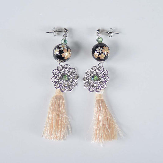 G / AC Japanese ball and tassel earrings