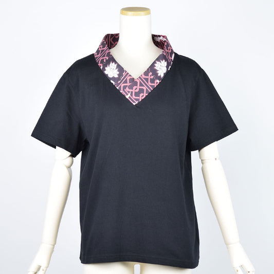 [Ended order] Moriguchika Kimono collar tops (black) (3 sizes)