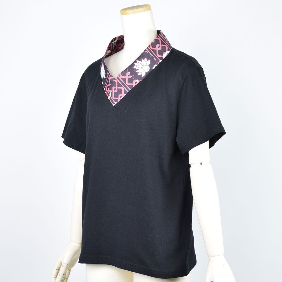 [Ended order] Moriguchika Kimono collar tops (black) (3 sizes)