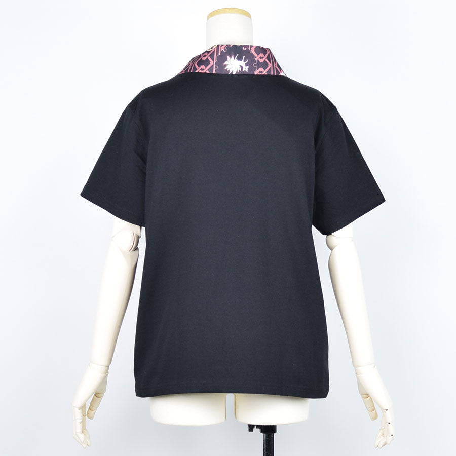 [Ended order] Moriguchika Kimono collar tops (black) (3 sizes)