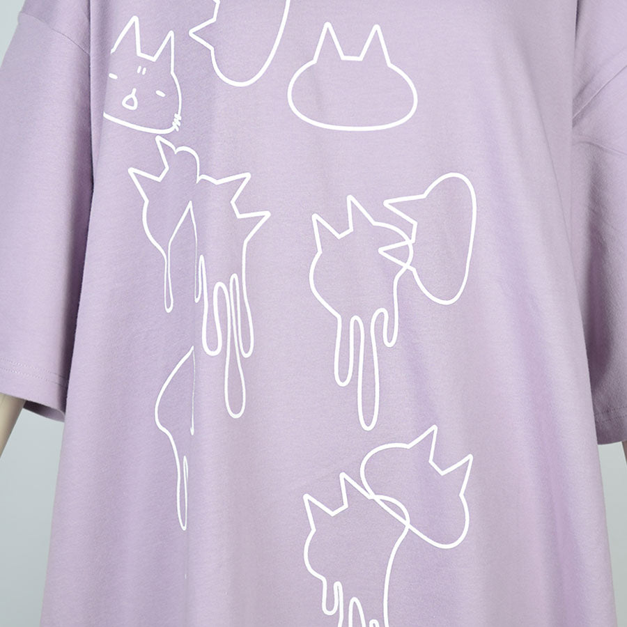 MINT NeKO どろどろネコシルエットBIG Tシャツ