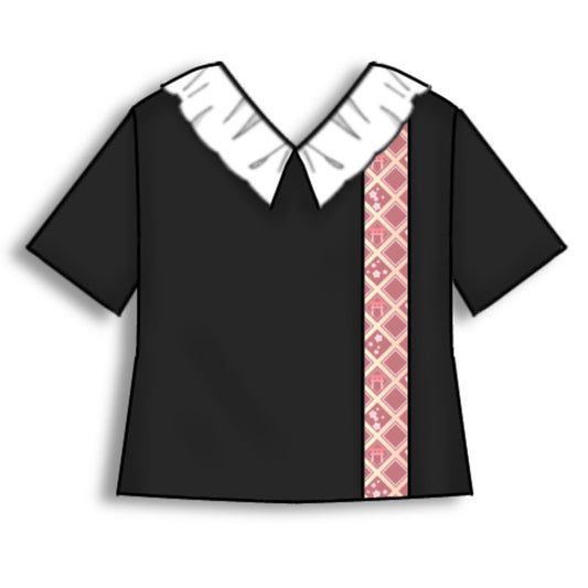 [Ended order] Moriguchika lace collar tops (black) (3 sizes)