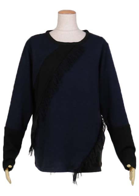 KIIDA Fringe Switch Knit T -shirt